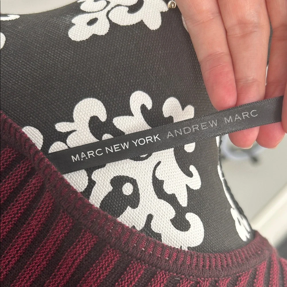 Marc New York Burgundy and Black Striped Midi Dress - Picture 2 of 6